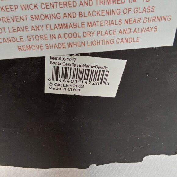 Vintage Christmas Candle Holder With Original Box Ceramic Santa Gift Link 2003 - Picture 8 of 11